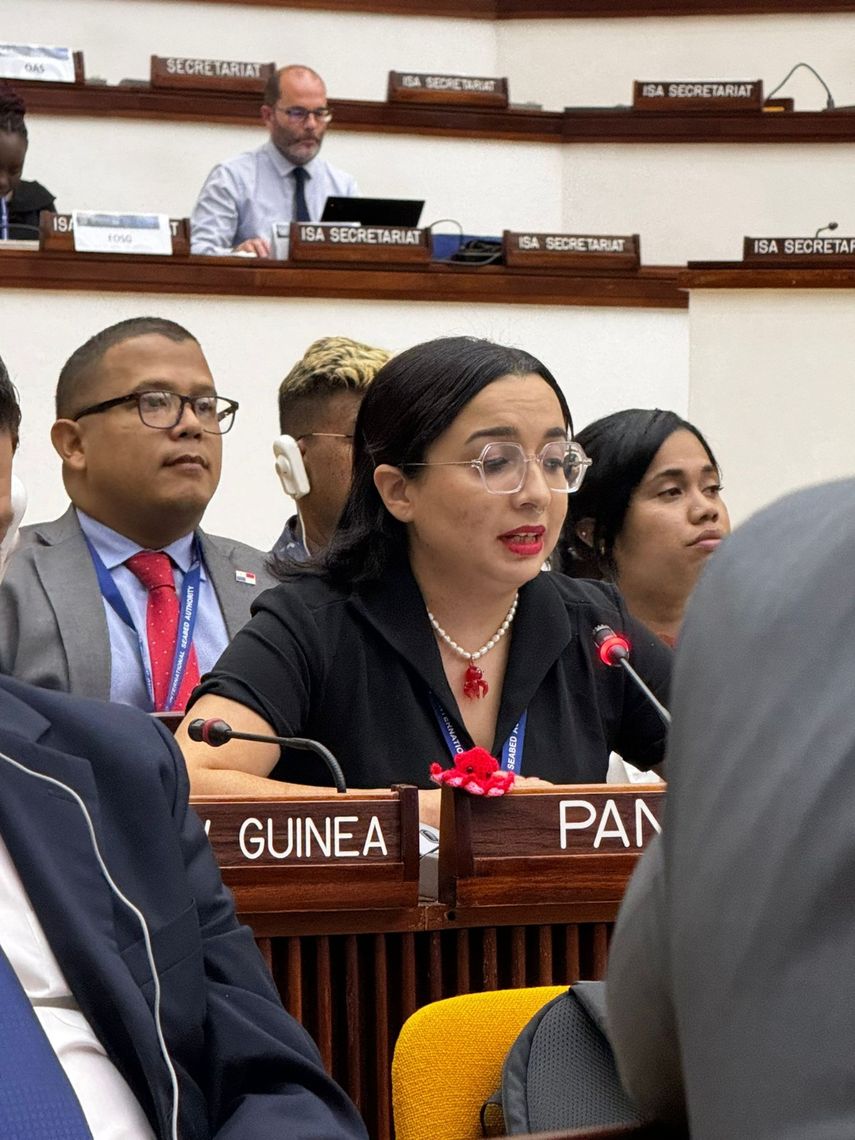 La delegación panameña, liderada por Roger González, encargado de Negocios de la embajada de Panamá en Jamaica, y Luisa Araúz, asesora legal del Ministerio de Ambiente (MIAMBIENTE), presentó una posición clara y firme en contra. La delegación panameña, liderada por Roger González, encargado de Negocios de la embajada de Panamá en Jamaica, y Luisa Araúz, asesora legal del Ministerio de Ambiente (MIAMBIENTE), presentó una posición clara y firme en contra.