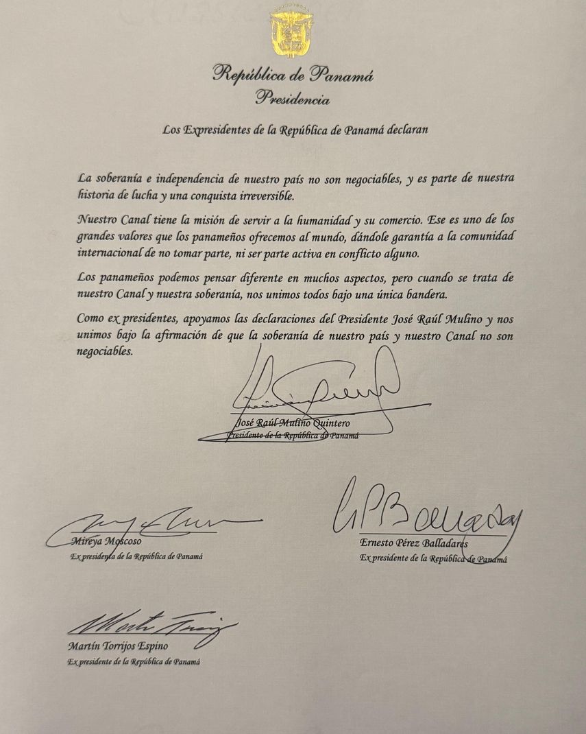 Los expresidentes emitieron una declaración en conjunta. Los expresidentes emitieron una declaración en conjunta.