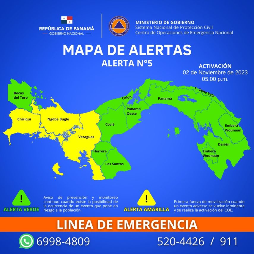 Sinaproc advierte que este temporal podr&iacute;a ocasionar inundaciones, crecidas repentinas de los r&iacute;os y quebradas.