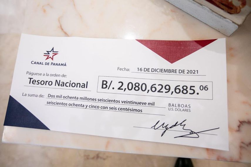 Canal de Panamá entrega aportes por B/.2,080,629,685.06