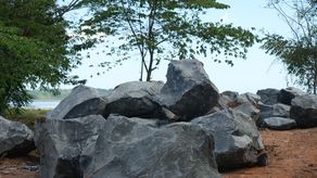 Grandes rocas fueron colocadas en la ruta de acceso a la Playa de Vista Alegre, en Arraiján.