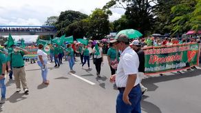 Una marcha de educadores se trasladó hacia el MEDUCA en David para protestar por el alto costo del combustible y los alimentos, quienes continuarán con la medida.