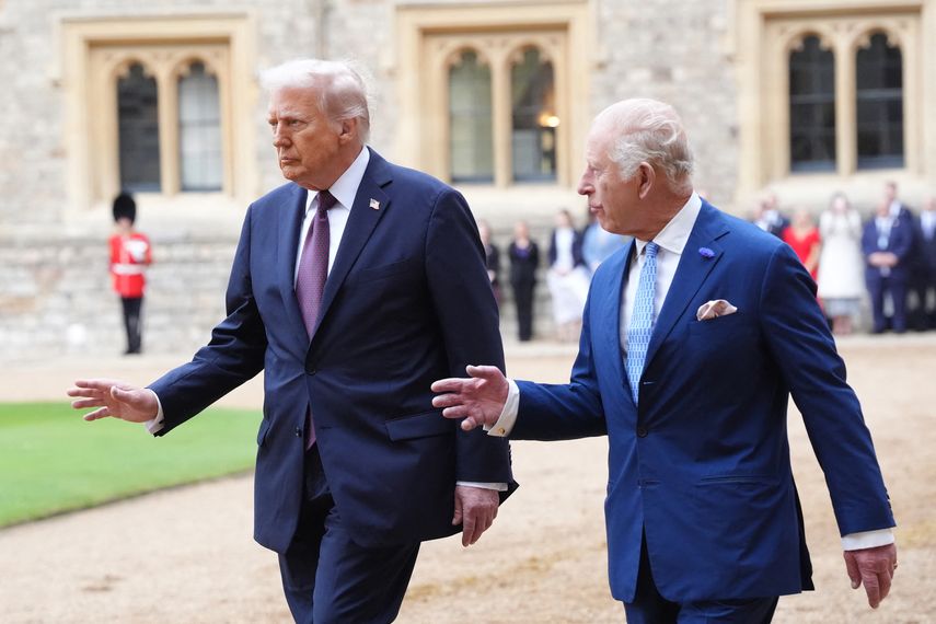 Carlos III recibe en Windsor a Trump al comenzar la visita de Estado al Reino Unido