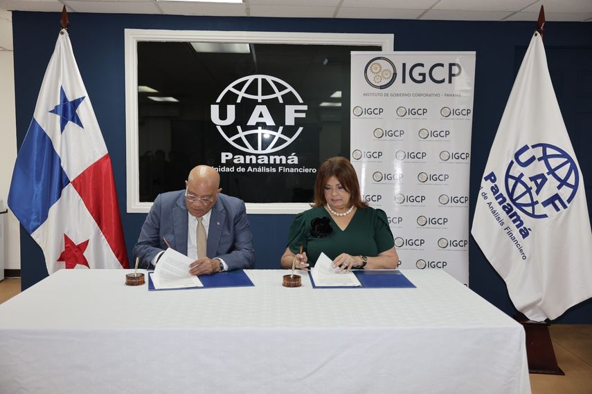 La Unidad de An&aacute;lisis Financiero (UAF) y el Instituto de Gobierno Corporativo de Panam&aacute; (IGCP) firmaron un memorando de entendimiento con el prop&oacute;sito de intensificar la cooperaci&oacute;n entre ambas instituciones.