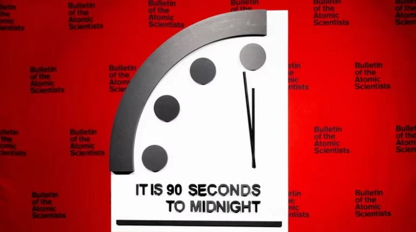 Reloj de fin del mundo, mas cerca que nunca del apocalipsis.