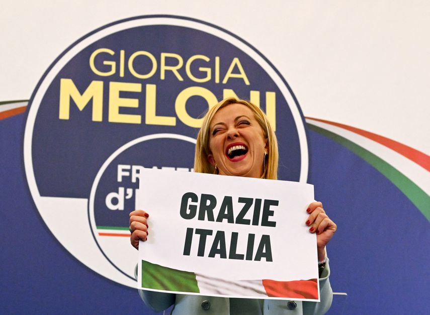 La primera ministra de Italia y líder ultraderechista Giorgia Meloni confirmó este martes la firme adhesión de Italia a la Unión Europea y a la Otan.