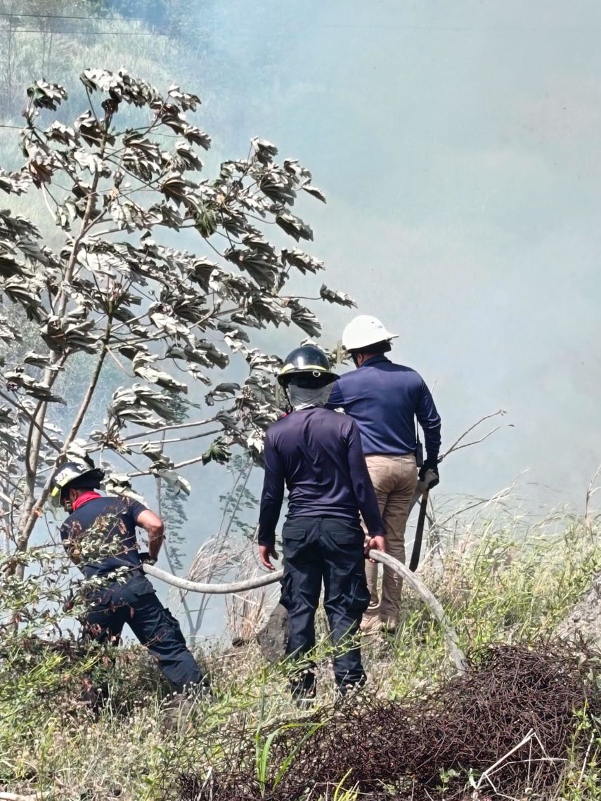 Los bomberos se han apoyado en un helicóptero para las labores de extinción. Los bomberos se han apoyado en un helicóptero para las labores de extinción.
