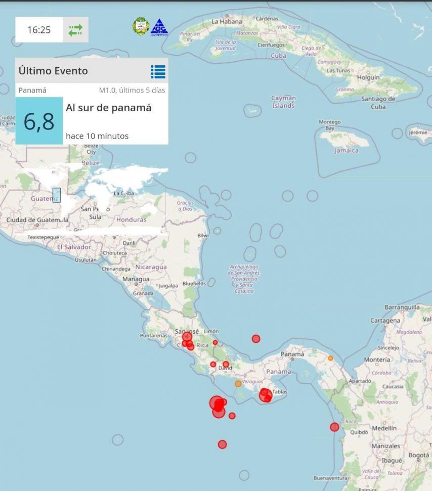 Sismo en Panamá. Hasta el momento no se han reportado daños.