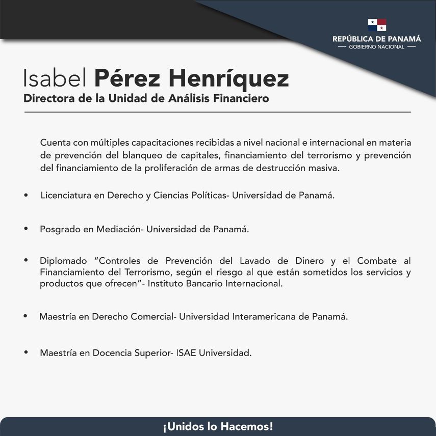 Isabel Pérez Henríquez fue designada por el presidente Laurentino Nito Cortizo