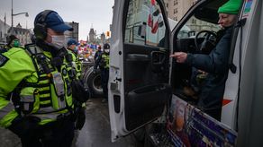 Protestas de camioneros en Canadá.