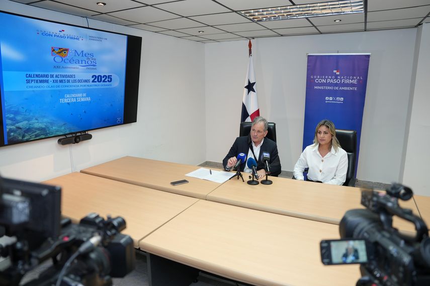 El ministro de Ambiente, Juan Carlos Navarro, brindó detalles sobre las actividades del Mes de los Océanos 2025. El ministro de Ambiente, Juan Carlos Navarro, brindó detalles sobre las actividades del Mes de los Océanos 2025.