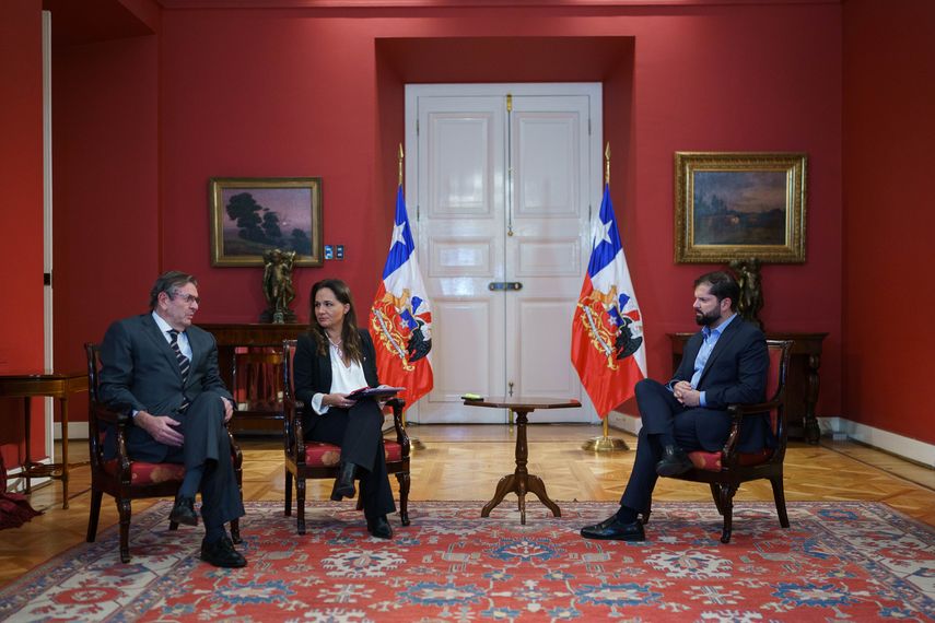 Reunión de Gabriel Boric con embajador de Venezuela. EFE
