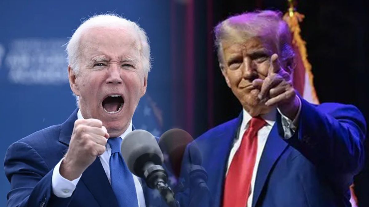 Estados Unidos Donald Trump Y Joe Biden Cara Y Cruz