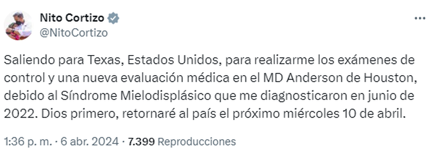 Presidente Laurentino Nito Cortizo se someterá a exámenes de control y evaluación en el MD Anderson de Houston, Texas. Presidente Laurentino Nito Cortizo se someterá a exámenes de control y evaluación en el MD Anderson de Houston, Texas.