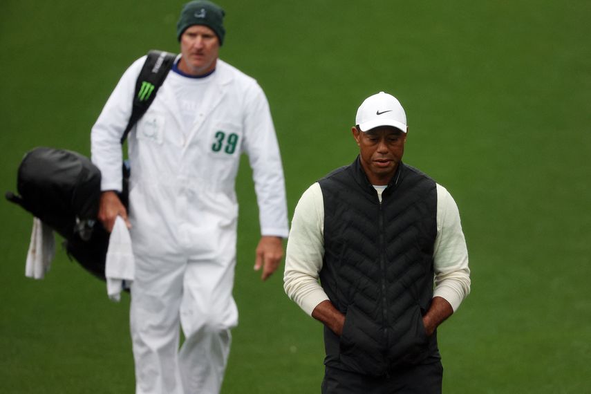 Tiger Woods se retira del Masters de Augusta por lesión. Foto: AFP.
