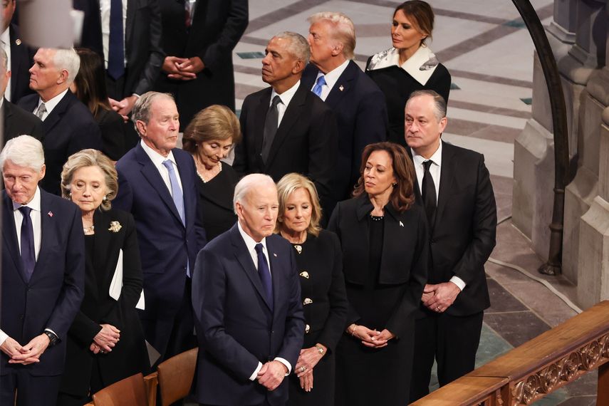 Biden, Trump, Harris y Obama, entre los asistentes al funeral de Estado de Jimmy Carter