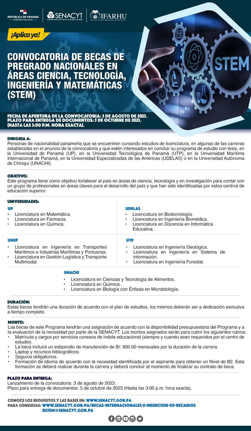 Las becas de este Programa tendrán una asignación de acuerdo con la disponibilidad presupuestaria del Programa y a la evaluación de la necesidad por parte de la SENACYT. Las becas de este Programa tendrán una asignación de acuerdo con la disponibilidad presupuestaria del Programa y a la evaluación de la necesidad por parte de la SENACYT.