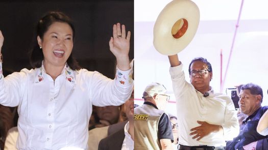 El resultado de la elección presidencial de Perú era aún incierto este lunes, con la derechista Keiko Fujimori y el izquierdista Roberto Sánchez en empate técnico para convertirse en el noveno mandatario del país en una década. Con más del 92% de las actas escrutadas, Fujimori reunía el 50,2% de los votos, frente a un 49,8% de Sánchez. El resultado de la elección presidencial de Perú era aún incierto este lunes, con la derechista Keiko Fujimori y el izquierdista Roberto Sánchez en empate técnico para convertirse en el noveno mandatario del país en una década. Con más del 92% de las actas escrutadas, Fujimori reunía el 50,2% de los votos, frente a un 49,8% de Sánchez.