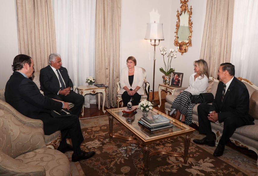 La expresidenta de Chile, Michelle Bachelet se reunió con el presidente de Panamá
