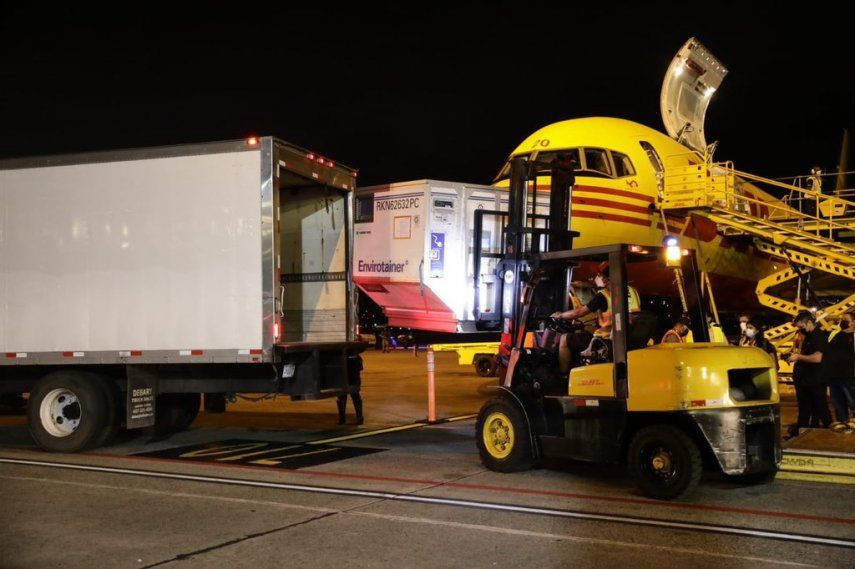 Llegada del quinto lote de vacunas de AstraZeneca a Panamá.