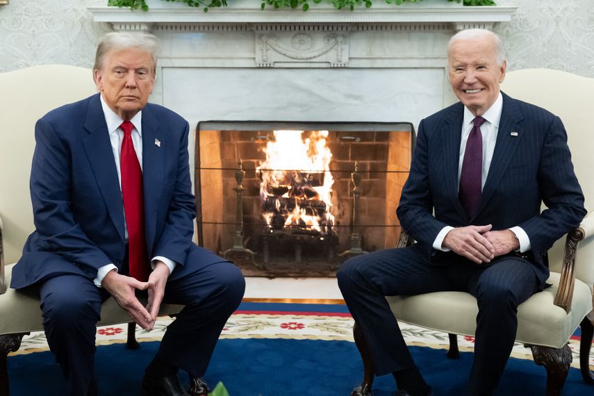 "Bienvenido de nuevo", dice Biden a un Trump triunfante en la Casa Blanca. "Bienvenido de nuevo", dice Biden a un Trump triunfante en la Casa Blanca.