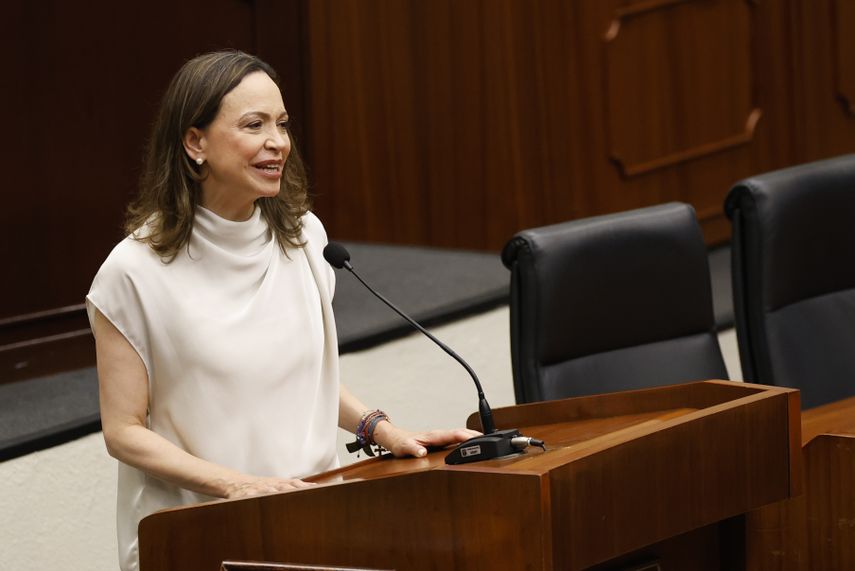 La líder opositora venezolana y nobel de la paz de 2025
