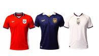 Las camisetas de la Selección de Panamá en tres colores distintivos. Las camisetas de la Selección de Panamá en tres colores distintivos.