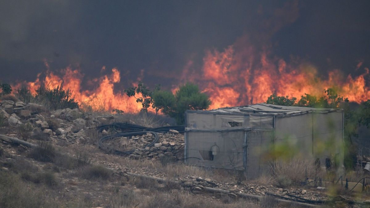 El incendio se desató el jueves en la zona de Los Gallardos, en España. AFP El incendio se desató el jueves en la zona de Los Gallardos, en España. AFP