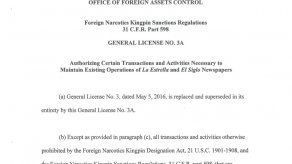 EEUU extiende licencia para El Siglo y La Estrella hasta 2017