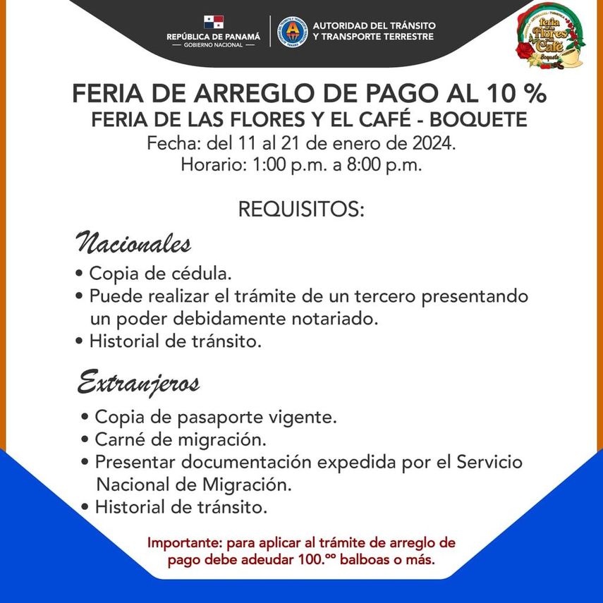 La nota explica que esta oficina de la ATTT estar&aacute; disponible a partir del jueves 11 al domingo 21 de enero del 2024, en horario de 1:00 p.m. a 8:00 p.m.