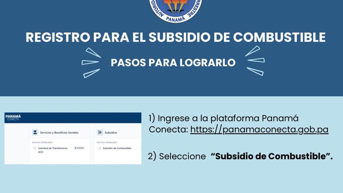 El registro para acceder al subsidio de combustible en Panamá ya está habilitado en la plataforma digital Panamá Conecta, permitiendo a conductores completar el trámite sin acudir a oficinas.