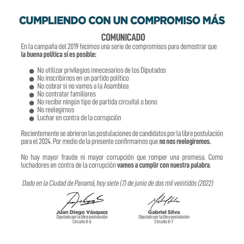 Compromisos de los diputados Juan Diego Vásquez y Gabriel Silva en campaña
