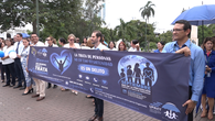 Funcionarios del Ministerio Público en Panamá realizaron una cadena de humana. Funcionarios del Ministerio Público en Panamá realizaron una cadena de humana.