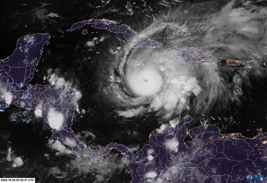 El huracán Melissa en el Caribe sube a categoría máxima El huracán Melissa en el Caribe sube a categoría máxima
