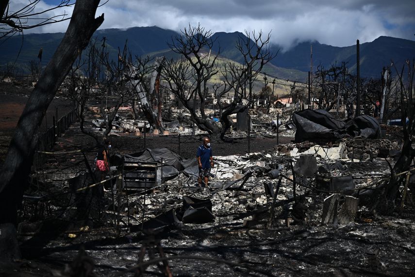 Incendio forestal en Hawái. Foto: AFP