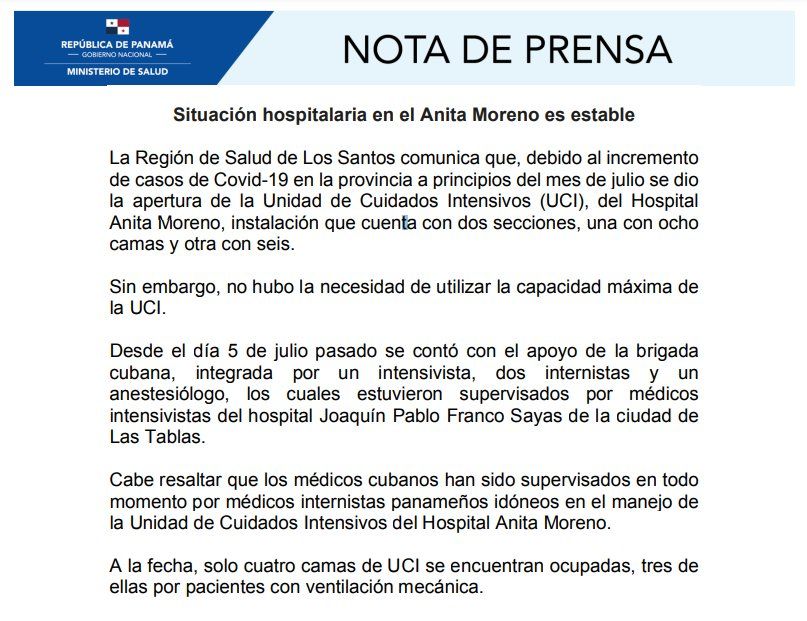 Comunicado del Minsa