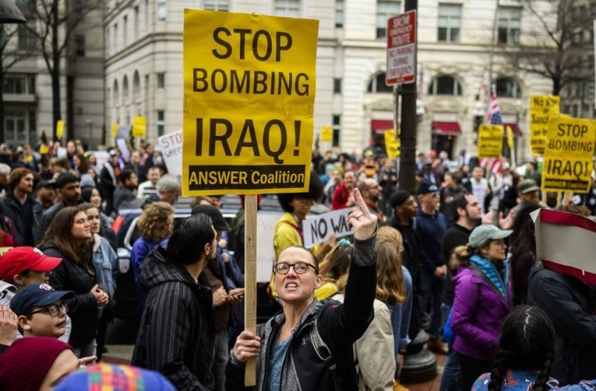 No a la guerra con Irán, claman manifestantes en EEUU