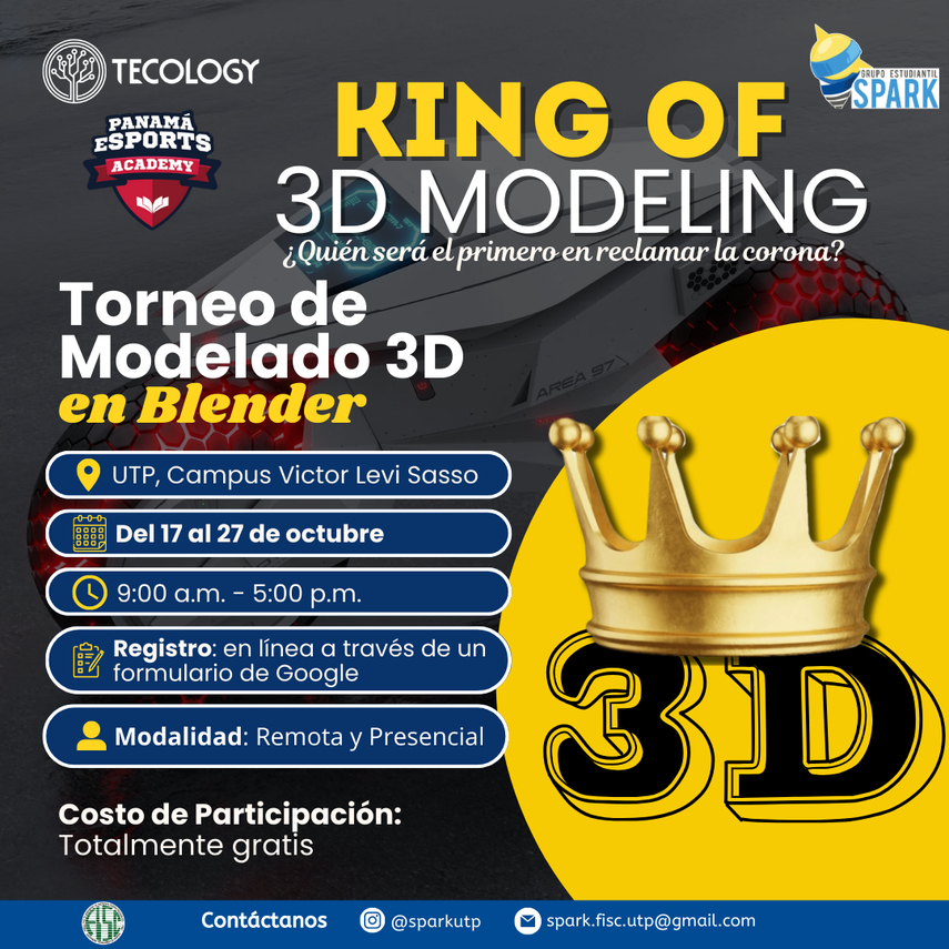 La Facultad de Ingeniería de Sistemas Computacionales de la Universidad Tecnológica de Panamá (UTP), realizará el torneo de modelado 3D La Facultad de Ingeniería de Sistemas Computacionales de la Universidad Tecnológica de Panamá (UTP), realizará el torneo de modelado 3D