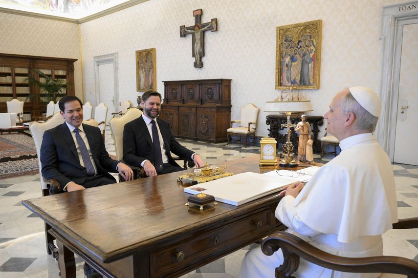Papa León XIV recibió en el Vaticano a JD Vance y a Marco Rubio