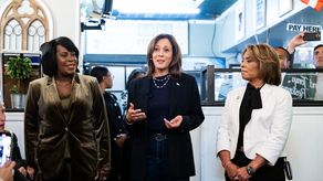 Kamala Harris, en Filadelfia. AFP