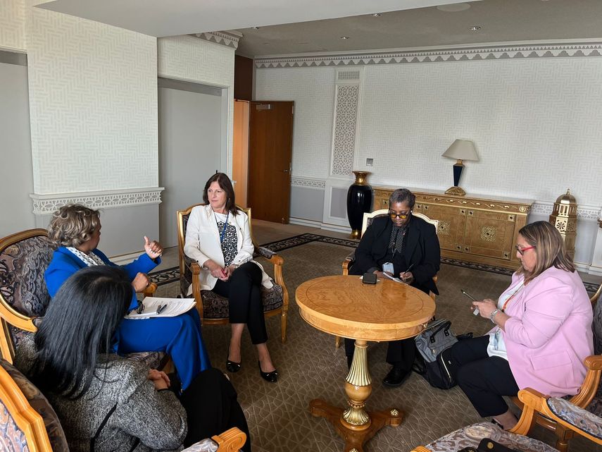 La viceministra de Salud (Minsa), Ivette Berrío, en misión oficial en la sede de las Naciones Unidas, Nueva York, se reunió con la embajadora de Panamá ante este organismo Markova Concepción y la directora Regional para América Latina y el Caribe del UNFPA, Susana Sottoli para dar seguimiento a programas y acciones que reduzcan el embarazo en adolescentes.