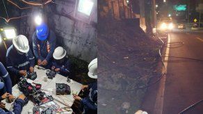 Tigo Panamá. Momentos en que trabajaban en la recuperación del servicio