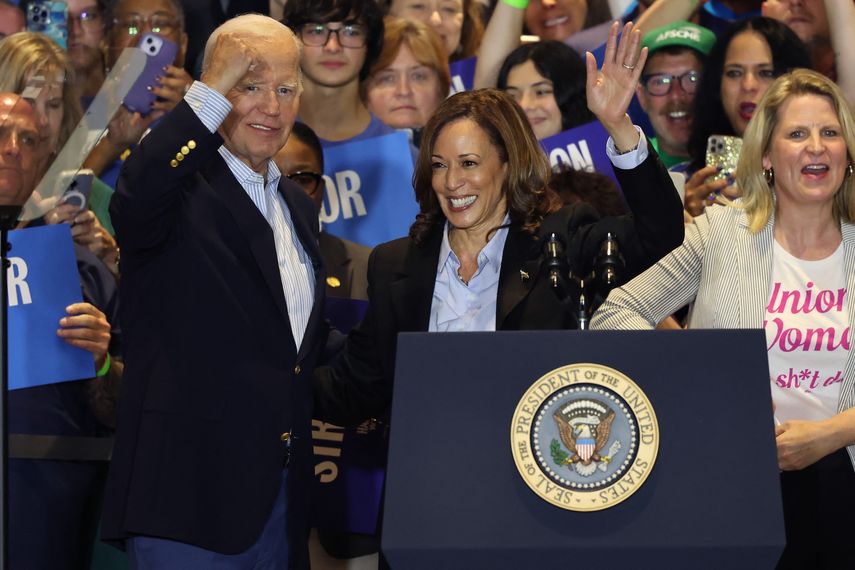 Kamala Harris y Biden cortejan juntos al estado clave de Pensilvania
