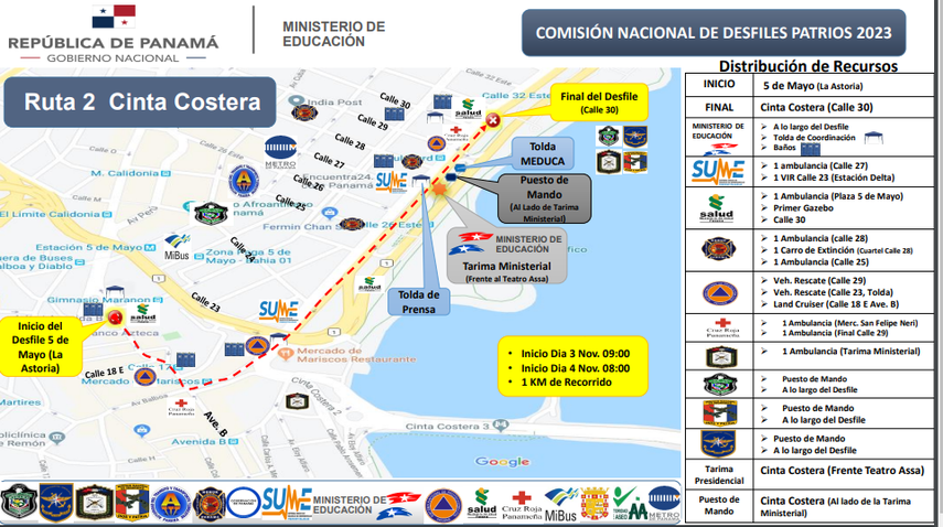 El Ministerio de Educación (Meduca) anunció, en conferencia de prensa, las rutas para los desfiles patrios que se realizarán el 3 y 4 de noviembre, en calle 50 y en la Cinta Costera. El Ministerio de Educación (Meduca) anunció, en conferencia de prensa, las rutas para los desfiles patrios que se realizarán el 3 y 4 de noviembre, en calle 50 y en la Cinta Costera.