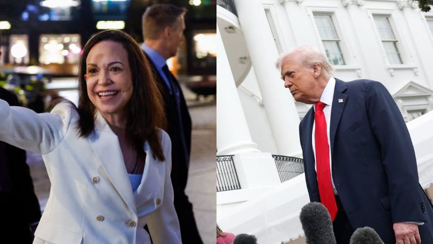 El presidente Donald  Trump recibió este jueves de forma privada a la líder opositora venezolana María Corina Machado