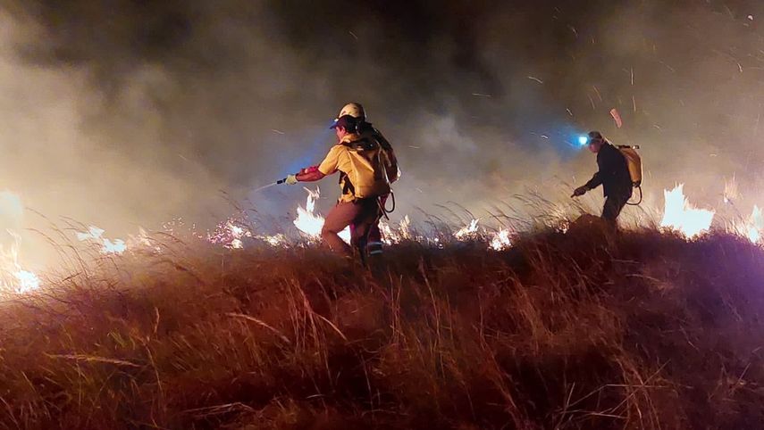 El incendio en Paso Ancho se reportó pasadas las 8:30 p.m. por personal de MiAmbiente.