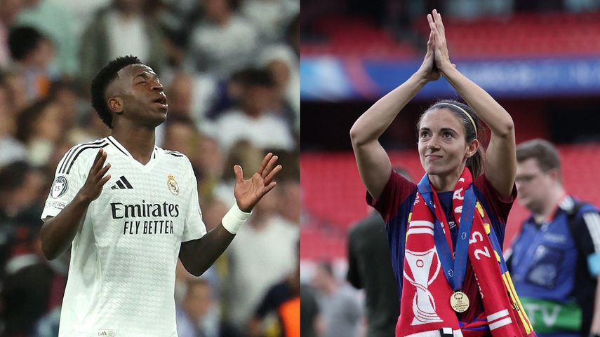 Vinicius y Aitana Bonmatí. AFP