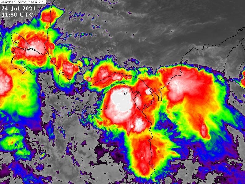 Sinaproc lanza alerta de prevención por lluvias la mañana de este sábado en gran parte del territorio nacional