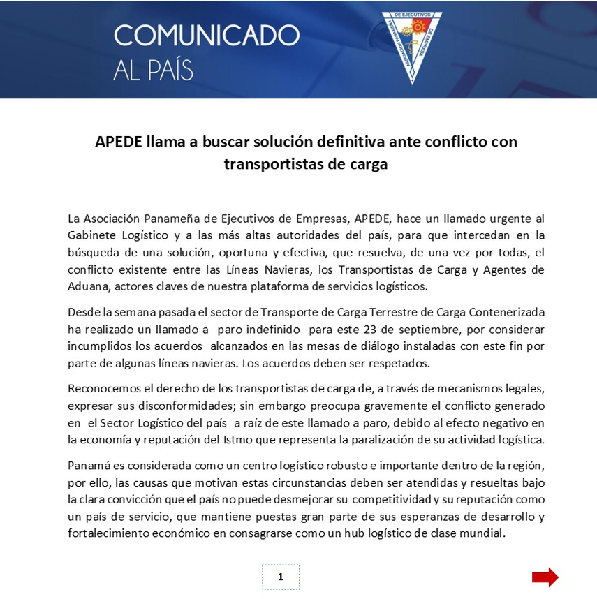 Comunicado de APEDE