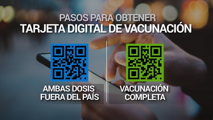 Código QR. Azul: ambas dosis aplicadas en el extranjero. Verde: vacunación completa en Panamá.
